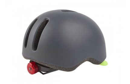 Fietshelm Polisport Commuter M (54-58cm) - mat donkergrijs/fluoriserend geel