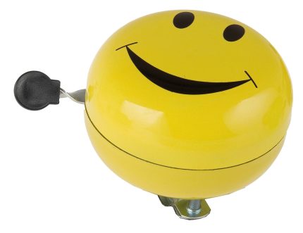 Fietsbel Ding-Dong M-Wave 80mm - smiley yellow