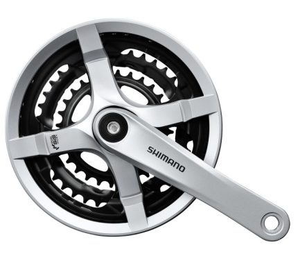 Crankstel 6/7/8-speed Shimano FC-TY501 - 175mm 48 x 38 x 28T - zilver