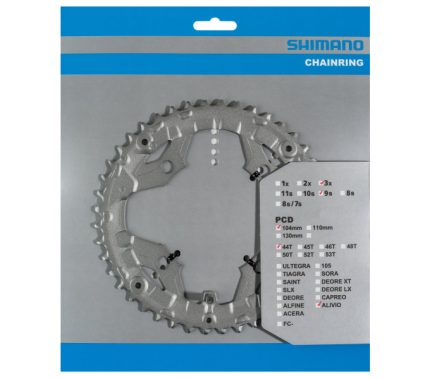 Kettingblad 44T Shimano Alivio FC-T4060 9 speed - zilver