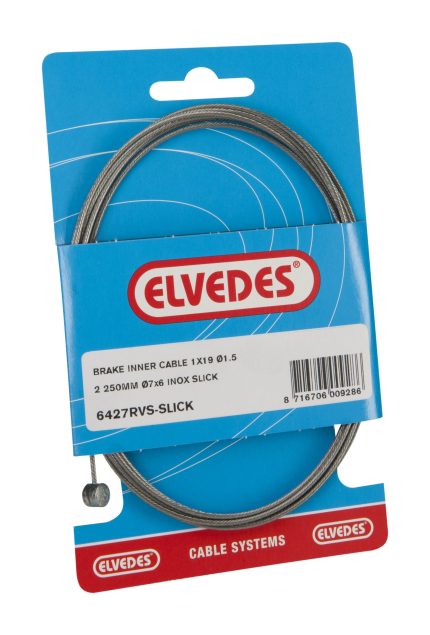 Rem binnenkabel Elvedes 2250mm RVS Slick ?1,5mm T-nippel (op kaart)