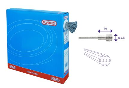 Rem binnenkabel Elvedes 2000mm RVS ?1,5mm V-nippel (100 stuks)