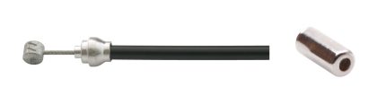 Remkabelset achter Elvedes 1700mm / 2250mm verzinkt 2 nippels - zwart (op kaart)