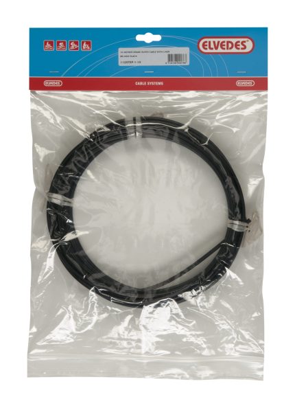 Rem buitenkabel Elvedes met teflon voering ?5,0mm / 10 meter - zwart (rol)
