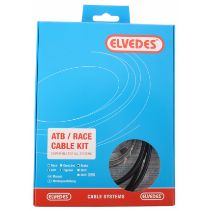Rem kabelkit Elvedes ATB / Race compleet - zwart (in doosje)