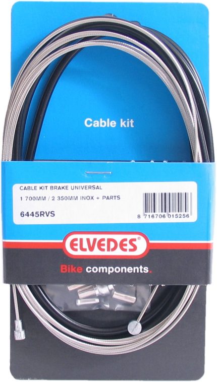 Universele remkabelkit Elvedes 1700mm / 2350mm RVS - zwart (op kaart)