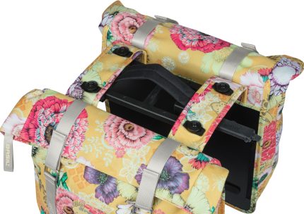 Dubbele fietstas Basil Bloom Field Double MIK 35 liter 30 x 15 x 33 cm - honey yellow