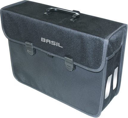 Fietstas Basil Malaga XL 17 liter 40 x16 x 31 cm - zwart