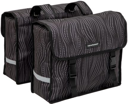 Dubbele fietstas New Looxs Fiori Alma 30 liter - 37 x 12,5 x 33 cm (x2) - zwart