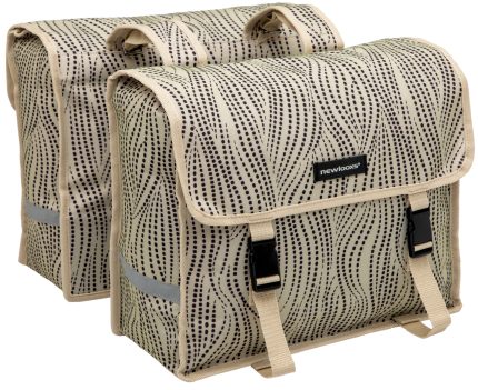 Dubbele fietstas New Looxs Fiori Alma 30 liter - 37 x 12,5 x 33 cm (x2) - sand