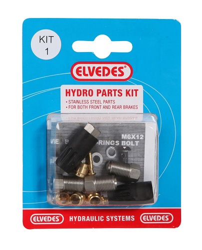 Hydraulische onderdelen kit 1 Elvedes M8 + M8 RVS voor Elvedes hydraulische leiding (op kaart)