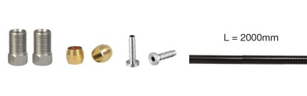 Remleidingset Elvedes vervanger voor Shimano SM-BH90 - extra soepel - 2 meter met aansluitmateriaal M8 x 0,75