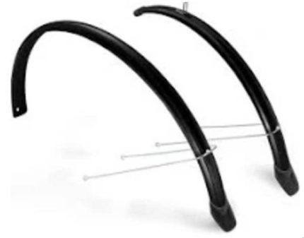 Spatbordset 28" Eurofender Lampo 58 mm breed - zwart