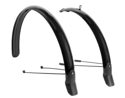 Spatbordset 28" Eurofender Lampo 58 mm breed - mat zwart