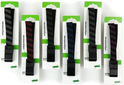 SUV veiligheidsbinder Widek 24mm met zwarte stalen haak -  12 stuks assorti van 6 kleuren