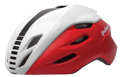 Fietshelm Polisport Aero-R Medium 55-58 cm - mat rood / wit glanzend / zwart