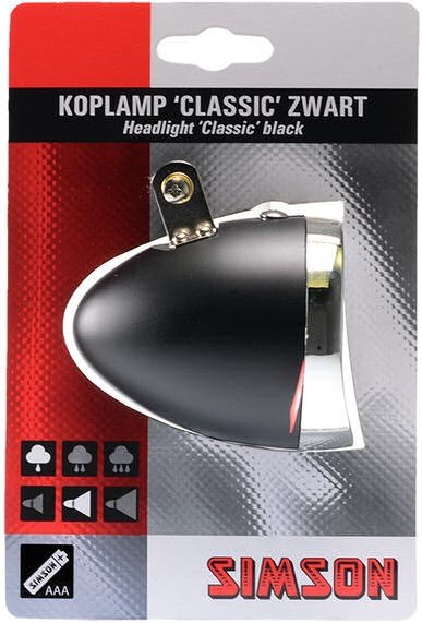 Simson Batterij Koplamp Classic - zwart
